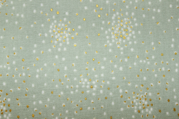 Designer-Baumwollstoff Clusters Iced Mint Metallic (10 cm)